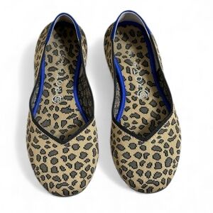 Rothy's Leopard Print Flats with Blue Trim Marked as a 10, fit more like a 9.5.